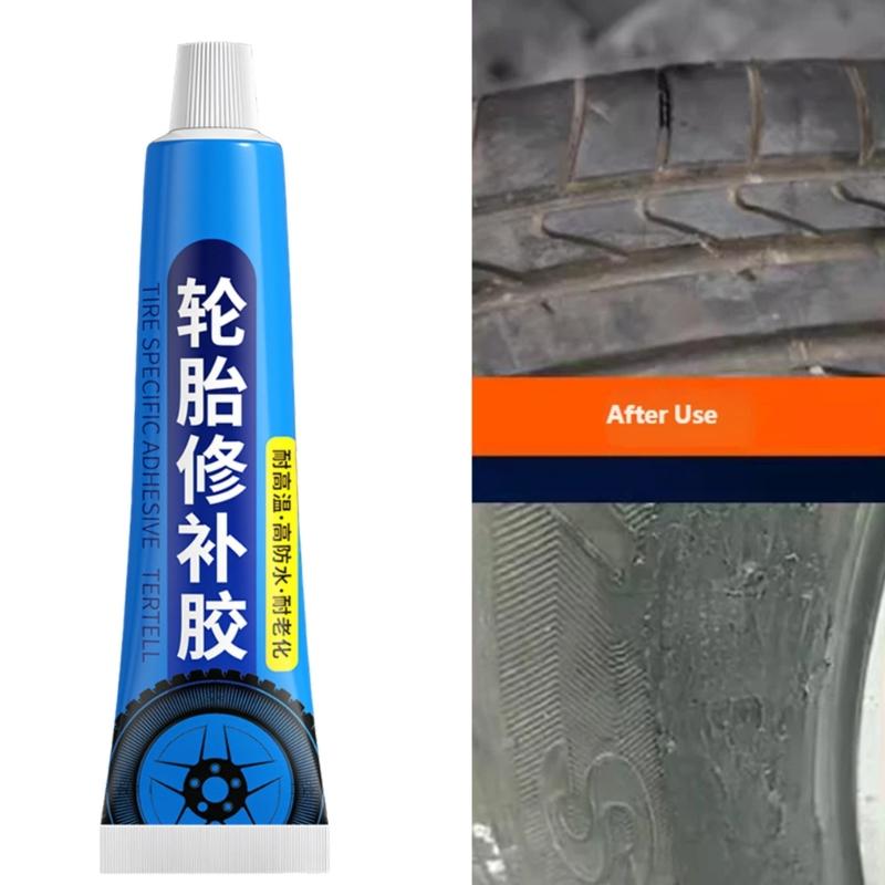 2Pc Professional Tire Patches Glues Rubber Sealant for Auto Bike Tubes with High Temperature Resistance Easy Application