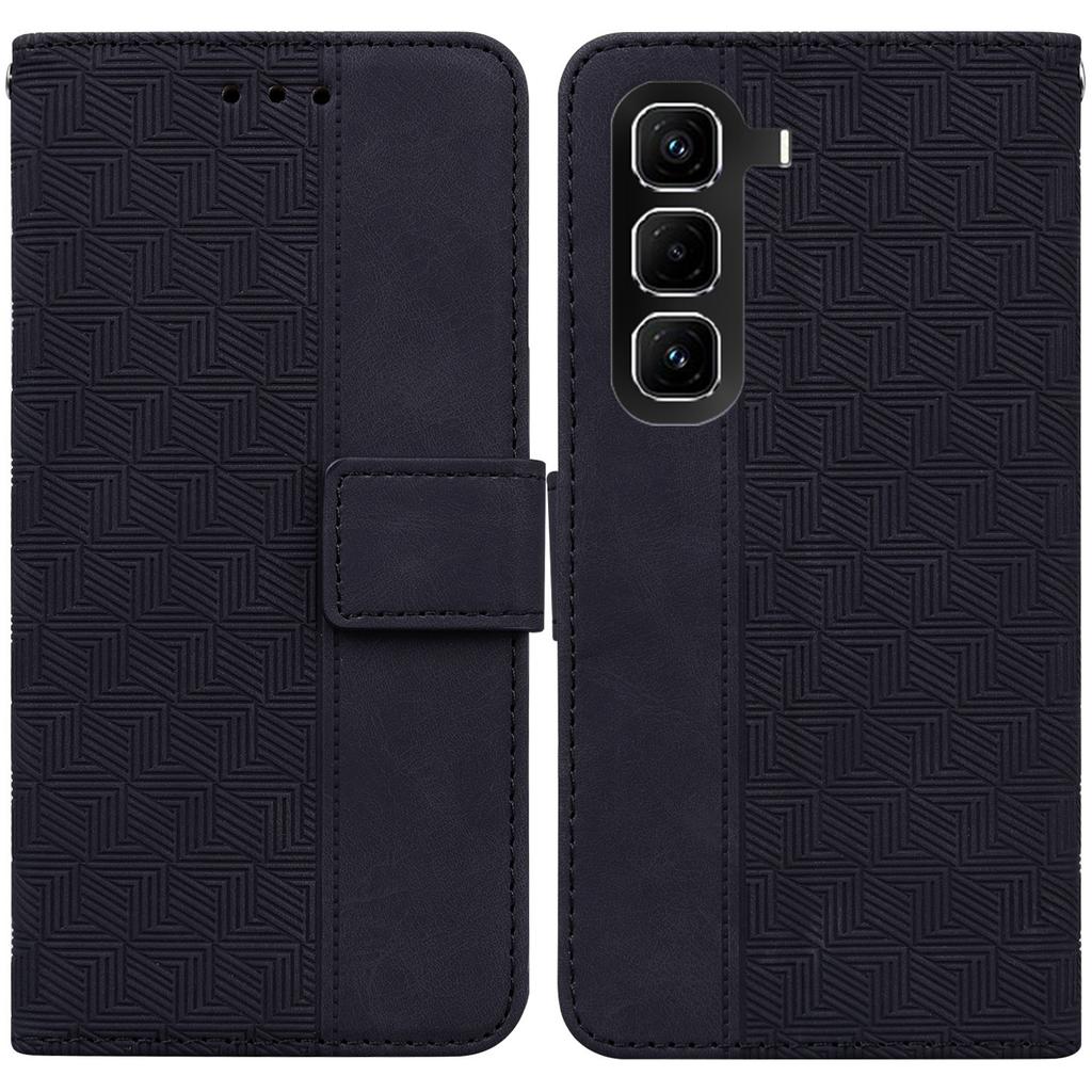 Für Infinix Hot 50 Pro 4G Hülle Geometrisches Muster Leder Brieftasche Handyhülle mit Handschlaufe