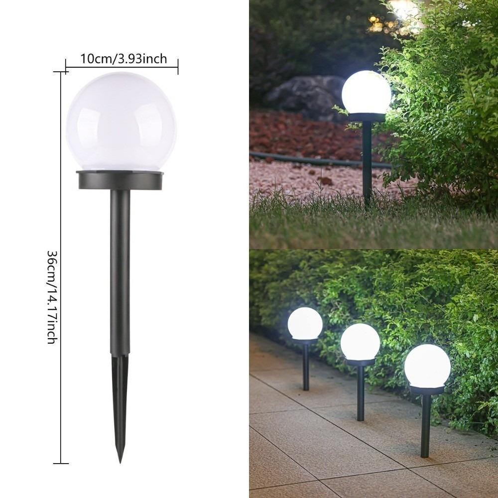 4pcs Smart Solar Powered LED Outdoor Ground Light Waterproof LED Bulb Light Solar Garden Light LED Path Light Yard Lawn