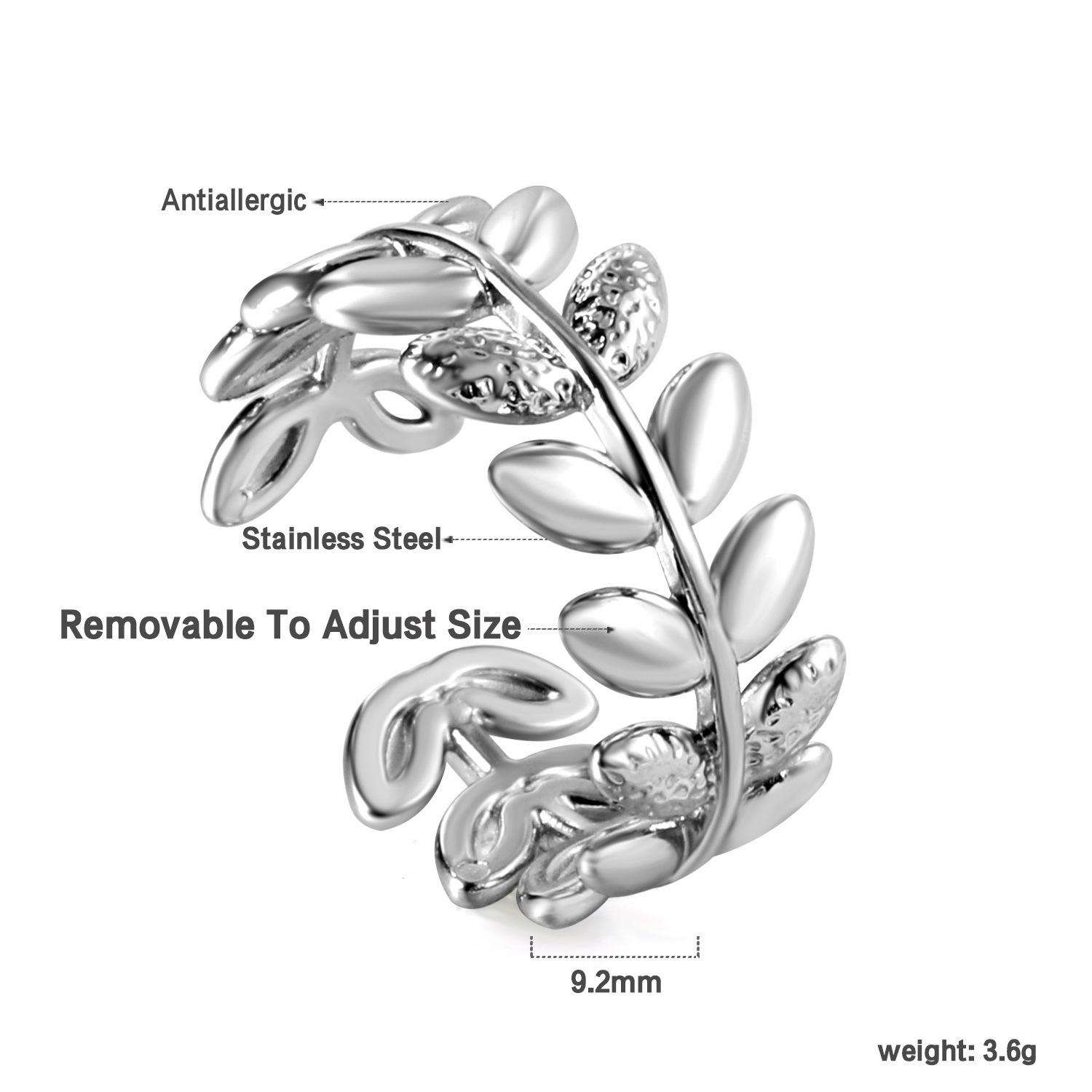 Fashion Hollow Geometric Adjustable Open Ring High-End Gold Tone Ring