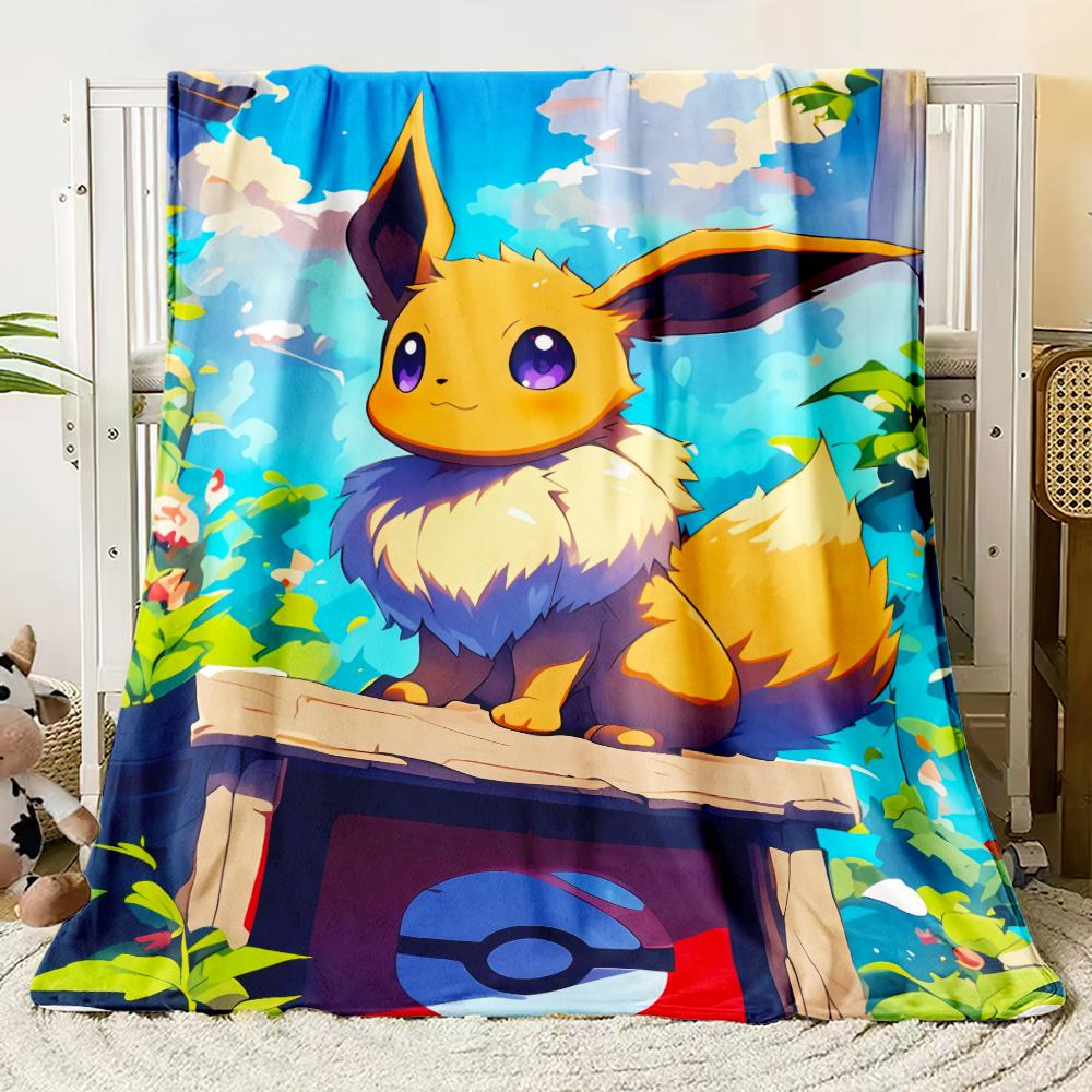 Pok É Mon Motiv Bedruckte Flanelldecke für Schlafzimmer, Wohnzimmer, Sofadecken, Büros, Mittagspausen, Picknicks,