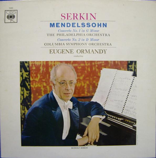 

LP Record SERKIN MENDELSSOHN EUGENE ORMAND Concerto No. 1 In G Minor Concert SBRG72303 CBS 1966 UK Classical Used