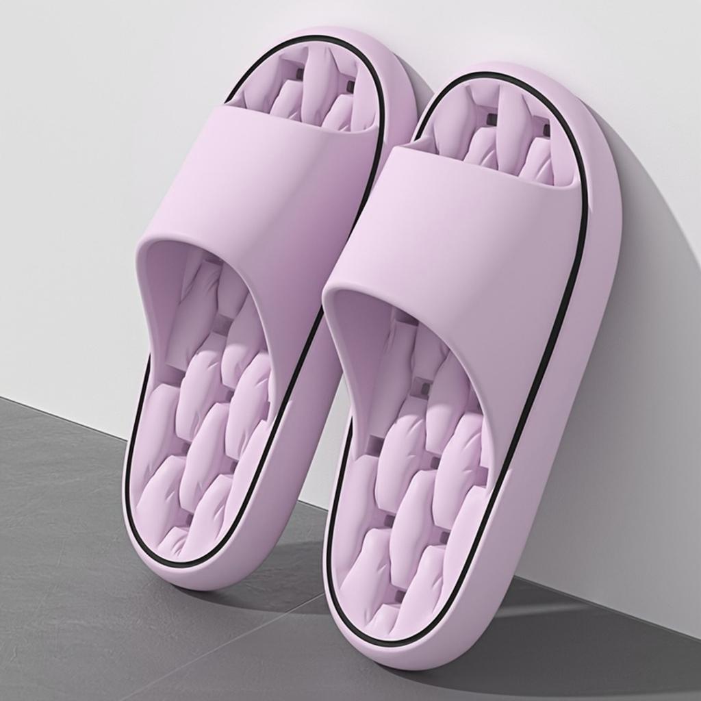 Home Slippers Summer Indoor Anti-Slip Bath Shower Couple's Thickened Hollow-Out Quick-Dry Outdoor Flip-Flops for Women