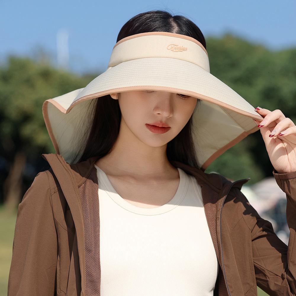 Summer Hat Sun Hat Children Uv Protection Men'S Mountaineering Hat Cold Silk Cool Fashion Letter Empty Top Sun Hat