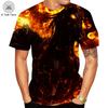 Sommer Rundhals 3D Flammen Totenkopf Print Top Modische Lässige Kurzarm Herren T-Shirts