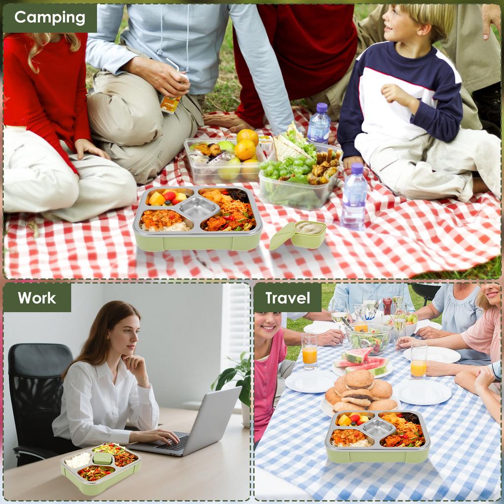 304 Edelstahl Fach Isolierte Mittagessen Box Büro Arbeiter Studenten Versiegelt Tragbare Bento Mikrowelle Heizung Lebensmittel Container