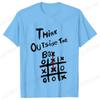 Retro Men's T-Shirt Think Outside The Box Print Short Sleeve T-Shirt Summer Casual Tees Top Loose Oversized T-Shirt for Men