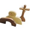 Empty Tomb Easter Scene & Cross Wooden Decor  He Is Risen Tomb Tray Set, Easter Resurrection Decoration For Home, Tabletop