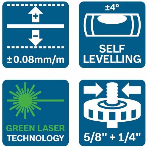 Bosch Professional Cross Line Laser (Direct Green Laser) GLL30G