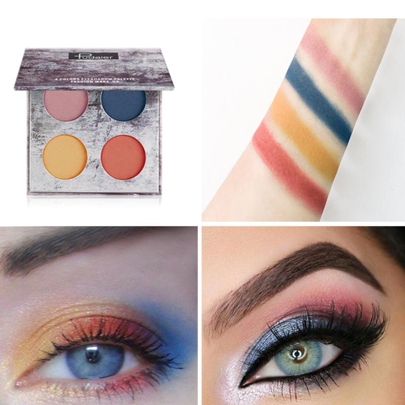 Pudaier Четырехцветная палитра теней для век Earth Glitter Pearl Matte Multicolor 02