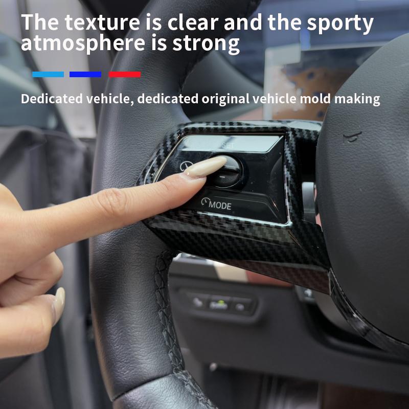 For BMW iX 2025-2025 ASB Carbon Fiber Interior Steering Wheel Switch Trims Stylish Car Interior Accessories