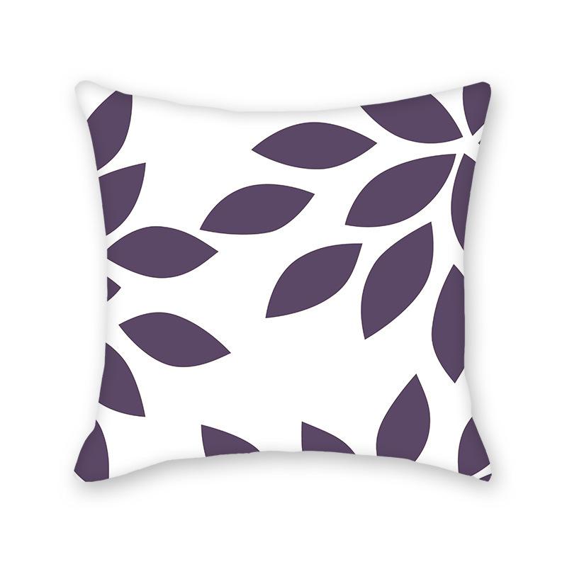 

Modern Simple Leaf Print Pillowcase Home Bedroom Sofa Decorative Cushion Pillowcase linen-45x45cm double-sided [without pillow core]