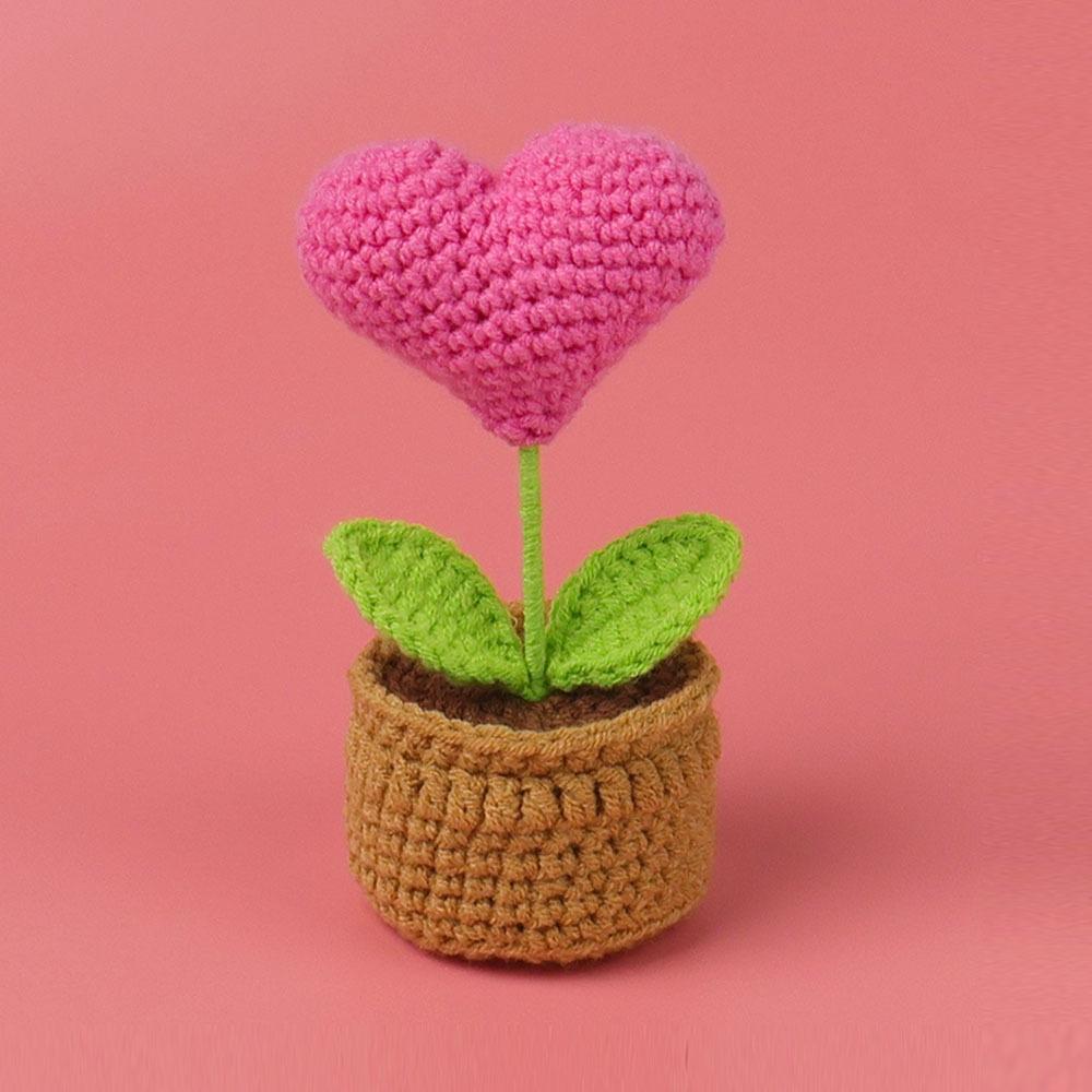 Crochet Sunflowers Potted Cute Knitting Flower Pot Flower Pot Handwoven Plant Car Table Bookshelf Home Decor Gift