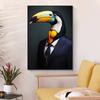 Mode Business Anzug Tiere Eule Affe Elefant Porträt Leinwand Malerei Poster Druck Wand Kunst Für Wohnzimmer Wohnkultur