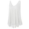 Women Vest Sleeveless Round Neck Lace Hem Solid Color Plus Size