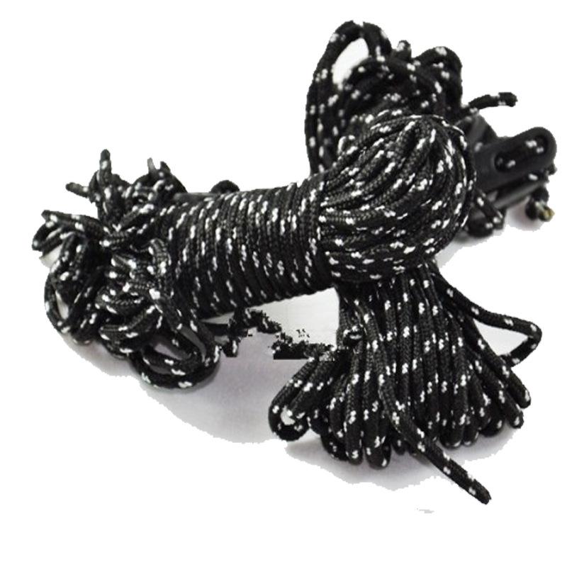 4-Pack Windproof Tent Guy Ropes – 2.5m Each for Anti-Trip, Tarp, Clothesline, and Bundling.