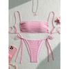 Sexy Bikini Set Women Swimsuit Two-Piece Lace Up Backless Female Swimwear Bathing Summer Fashion Holiday Beachwear