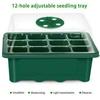 12 Seed Trays Set Rectangle Deep Root Grow  Box Indoor Outdoor Cell Seedling Starter Tray Plant Pots For Bonsai Flowers Herbs