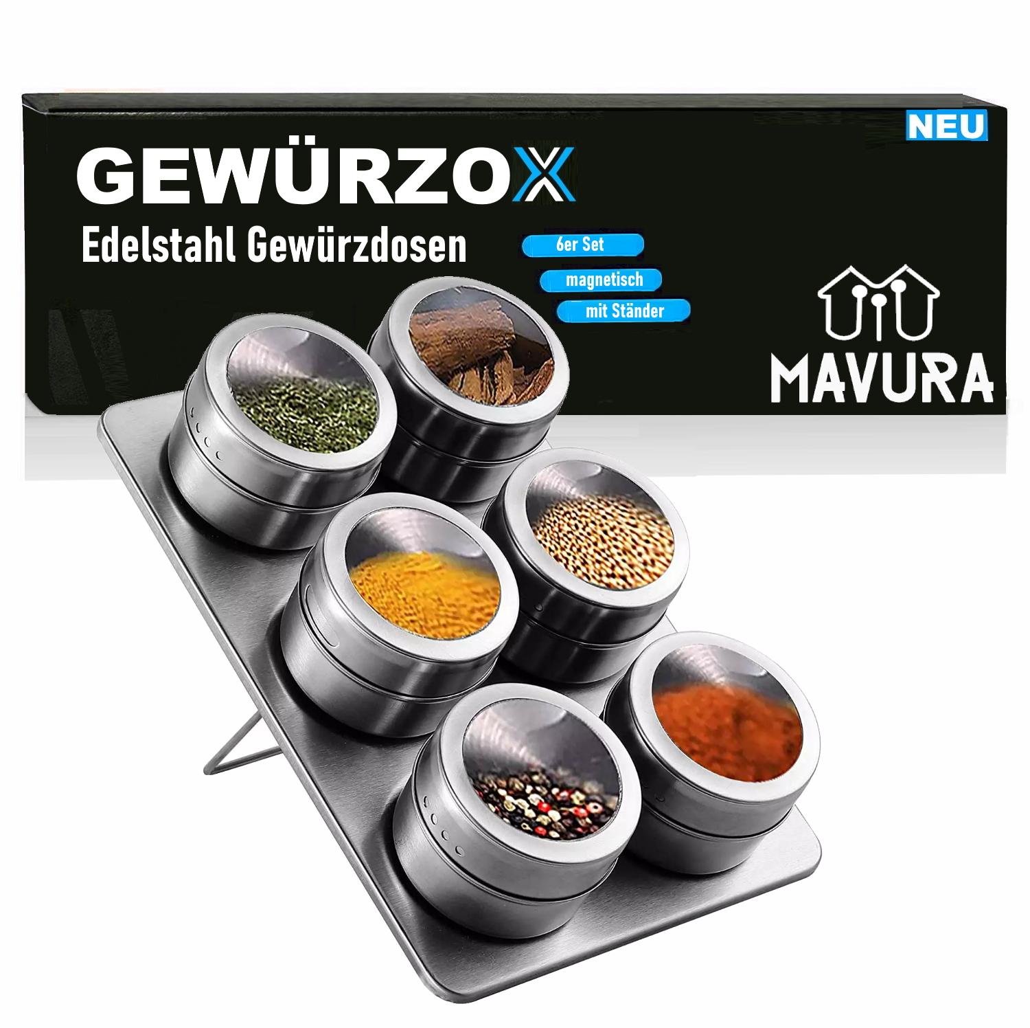 

GEWÜRZOX spice jars spice shaker spice rack stainless steel spice jars magnetic