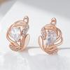 Luxury Crystal Flower English Earrings For Women Fashion  Rose Gold With Natural Zircon Accessories Daily Fine Jewelry