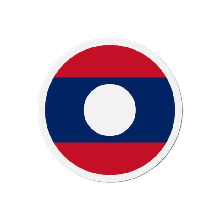 Aimant Rond - Multicolore - Drapeau Laos - 7 cm - 50 pièces - Résine synthétique