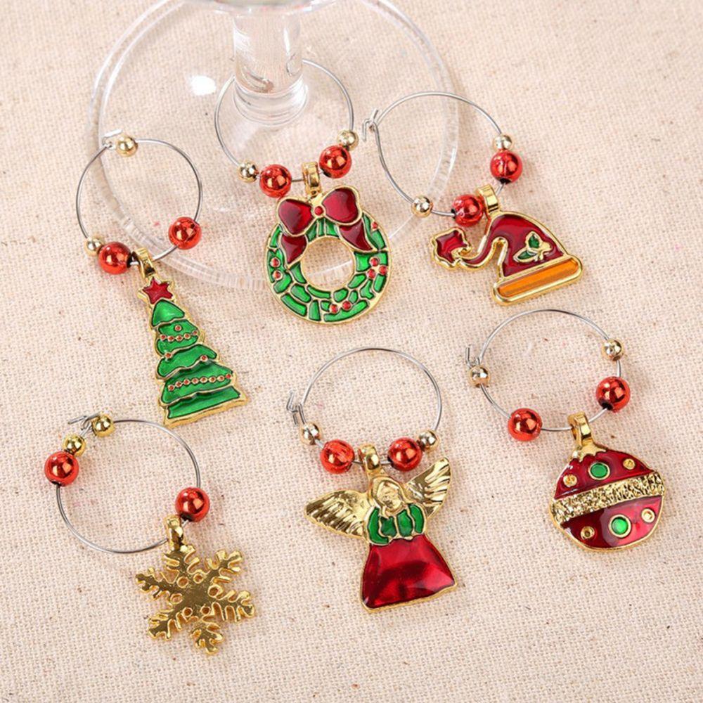 Table Decoration Xmas Marker Christmas Pendants Christmas Decoration Party Accessories Wine Rings