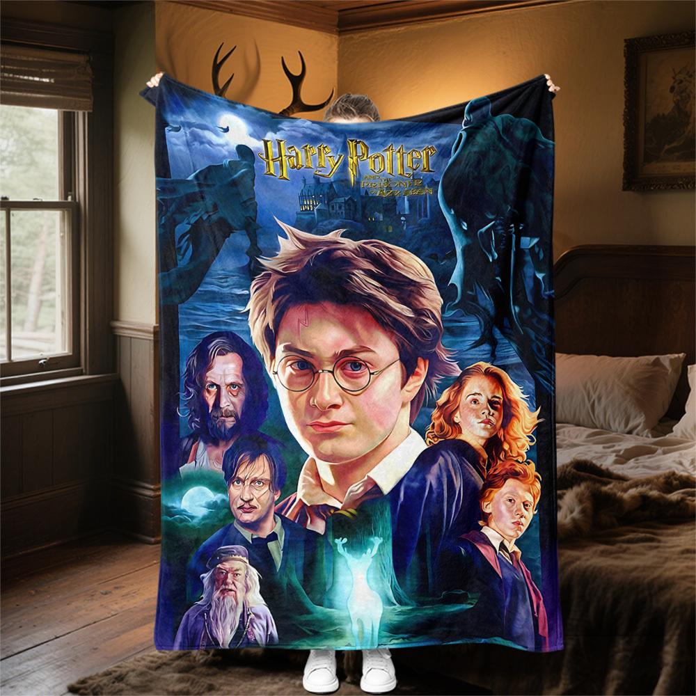 1pc Harry Potter Prisoner Azkaban Outdoor Flannel Throw Blanket All Season Soft Warmth,Home Decor 1031196