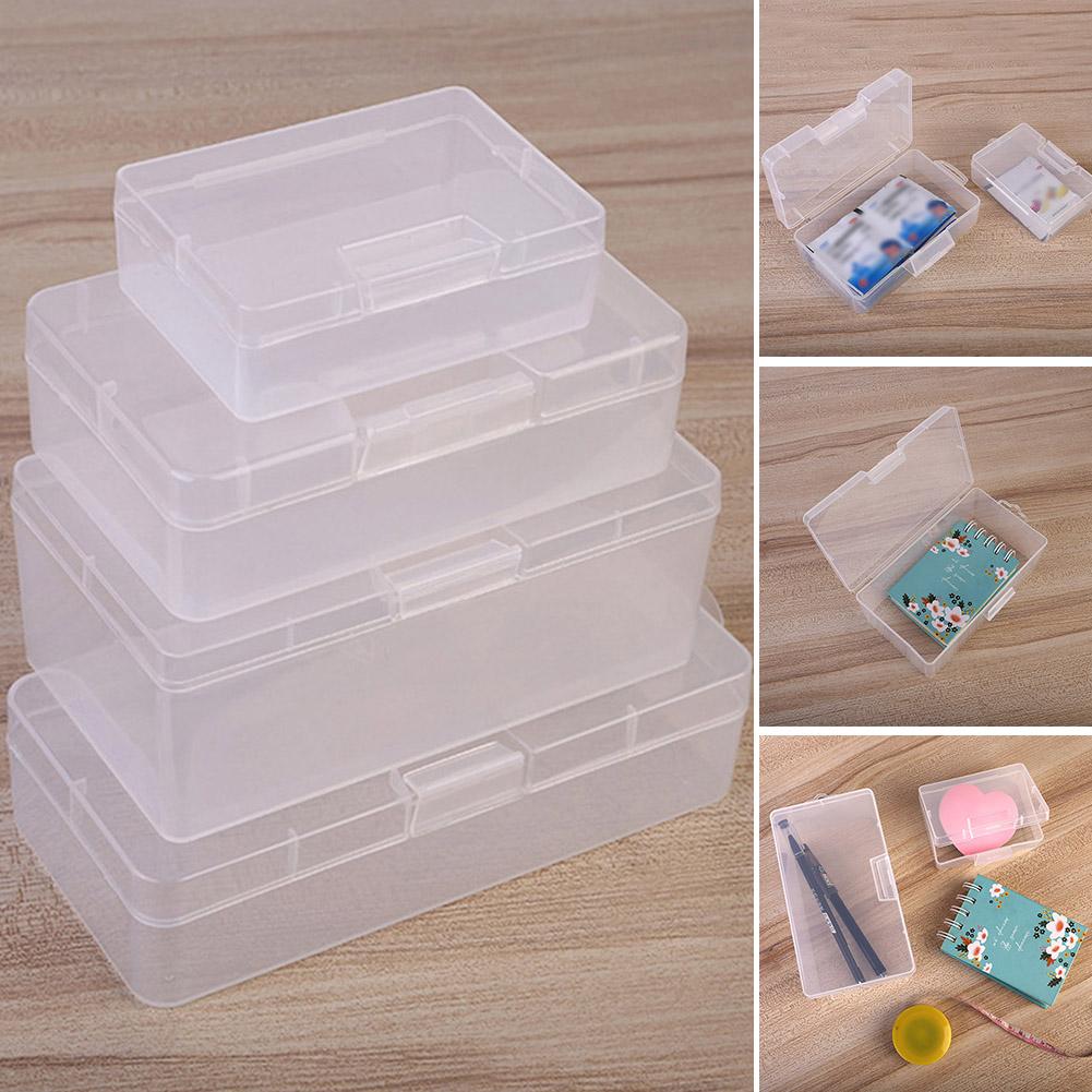 1pc Transparent Plastic Storage Box Dustproof Lockable Storage Case Household Supplies Storage Tools Organizers 4 Sizes Optional