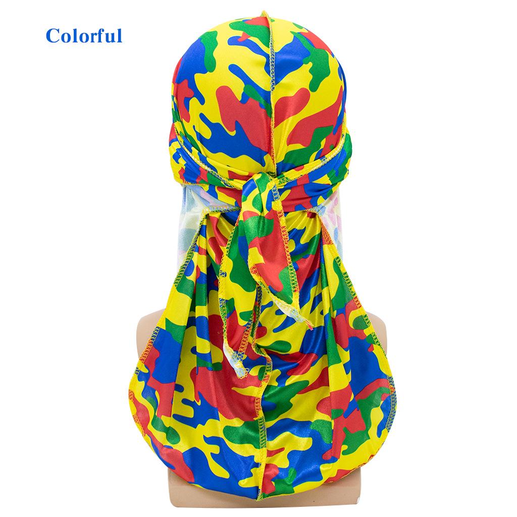 Camouflage-Print Langschwanziges Piratenhut-Durag zum Haarschutz