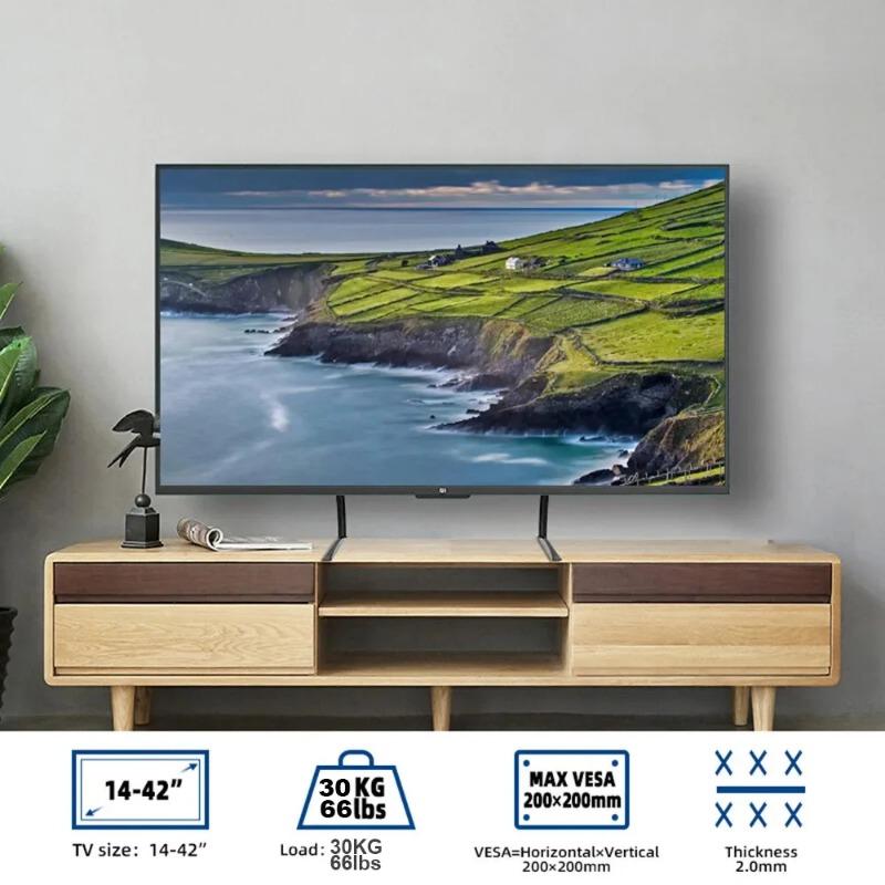 Metal TV Legs for 14-42 inch TV Height Adjustment TV Base with VESA 200x200mm,TV Stand Tabletop Strong TV Leg Universal TV Stand