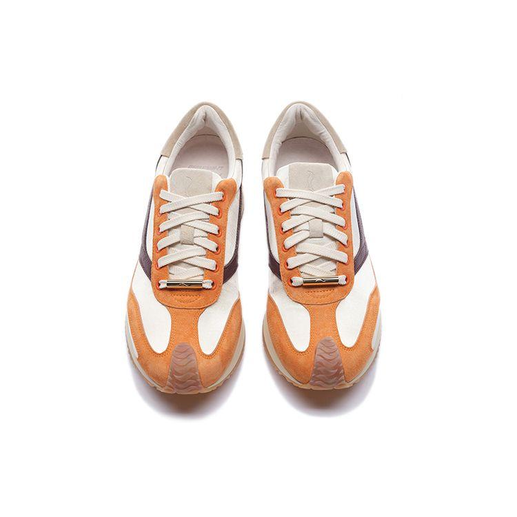 Li Ning 1990 Low Top Sports Casual Shoes Women Sneakers Yellow Orange ALJS010-4