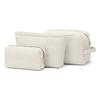 Fashionable PU Leather Cosmetic Bag Zipper Closure Custom Logo Large Corduroy Stylish Portable Makeup Storage for Travel