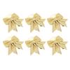 6pcs Glitter Bow Ornaments Multifuntional Party Accessories Xmas Decorative Glitter Ties for Valentine Day Wedding