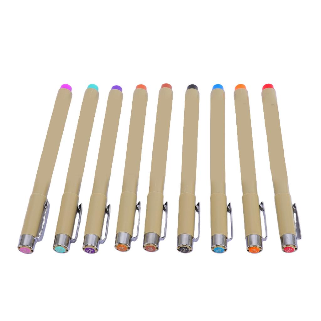 9PCS Fine Liner Pen Sketch Drawing Pens Water Proof Ink for Artists Sketching Watercolor Calligraphy Detail Outlining