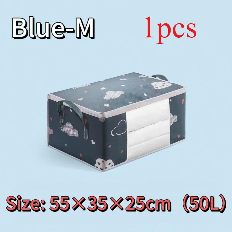 

Large Capacity Non-Woven Fabric Moving Storage Bag with Handles Cloud Cotton Quilt Organizer Horizontal Style for Home Use
