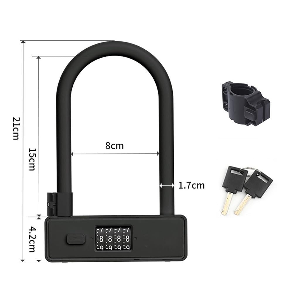 YAVINCOL Adjustable Combination Large Combination Number for and Glass Doors Padlock, 4-Digit Lock, U-Lock, Waterproof, Rustproof, Anti-Theft, Lock,