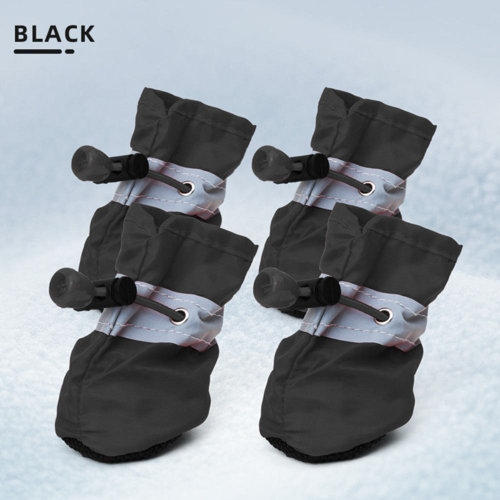 4 pieces, Pet shoes, reflective, rain boots for outdoor use, anti fall, teddy bear, teddy bear, dog shoes, soft sole, waterproof shoes, pet supplies