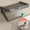 Aluminum Toilet Paper Holder Bathroom Tissue Hanger Punch Free Wall Mounted Phone Holder  Storage Shelf Toilet Paper Roll Rack