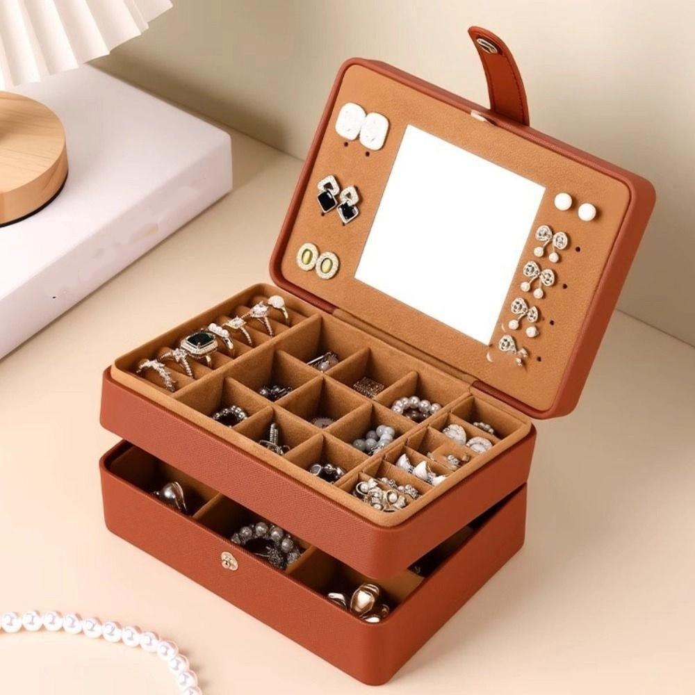 Rings Necklace Jewelry Packing Bag Multilayer Square Jewelry Box Jewelry Storage Case  Vacation