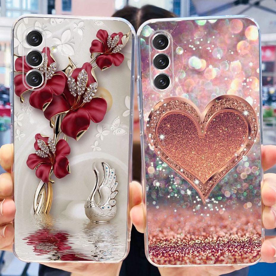 For Samsung Galaxy A14 Cute Flower Cat Pattern Phone Case For SamsungA14 A 14 4G 5G SM-A145F A146B Soft Silicone TPU Back Cover