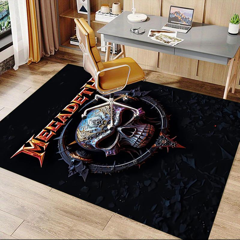 Megadeth Heavy Metal Skull Carpet For Playroom Bedroom Living Room Sofa Home Decor Kids Game Area Rug Nonslip Floor Mat