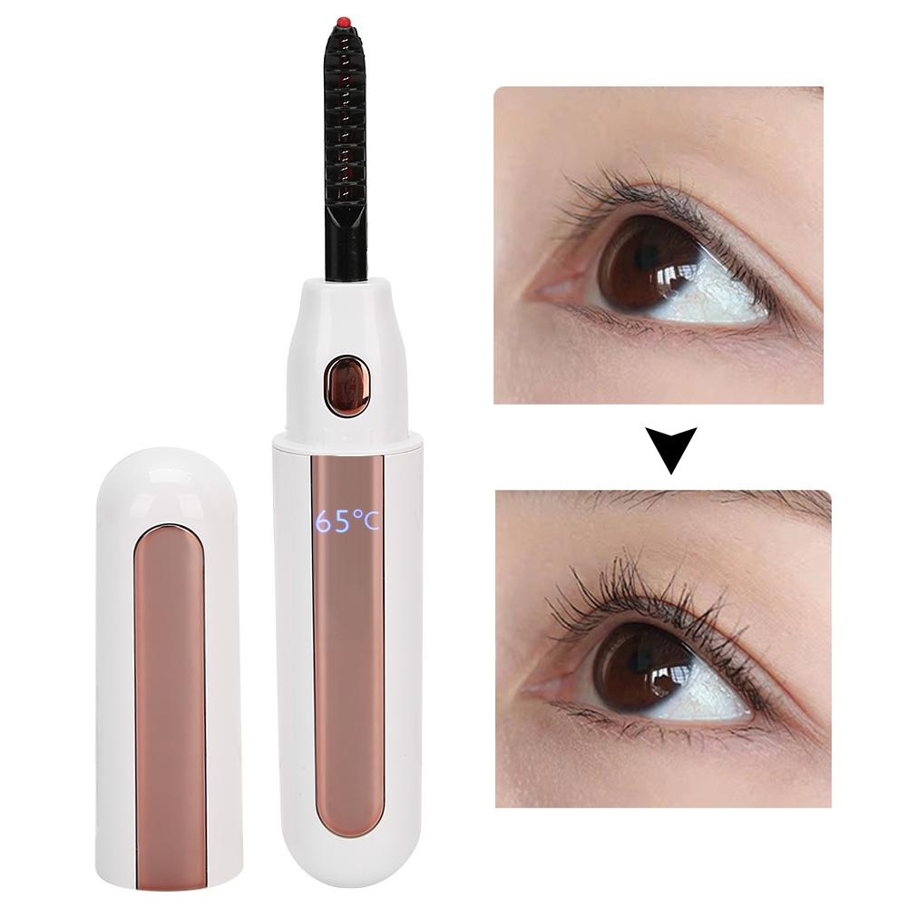 Eyelash Curler Natural Electric Eyelash Curler Fast Heating Long Lasting Eyelash Curling ToolWhite