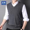 ROMON Men's 100% Cashmere V-Neck Knitted Vest