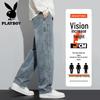 Playboy Men's Loose Straight-Leg Lightweight Jeans