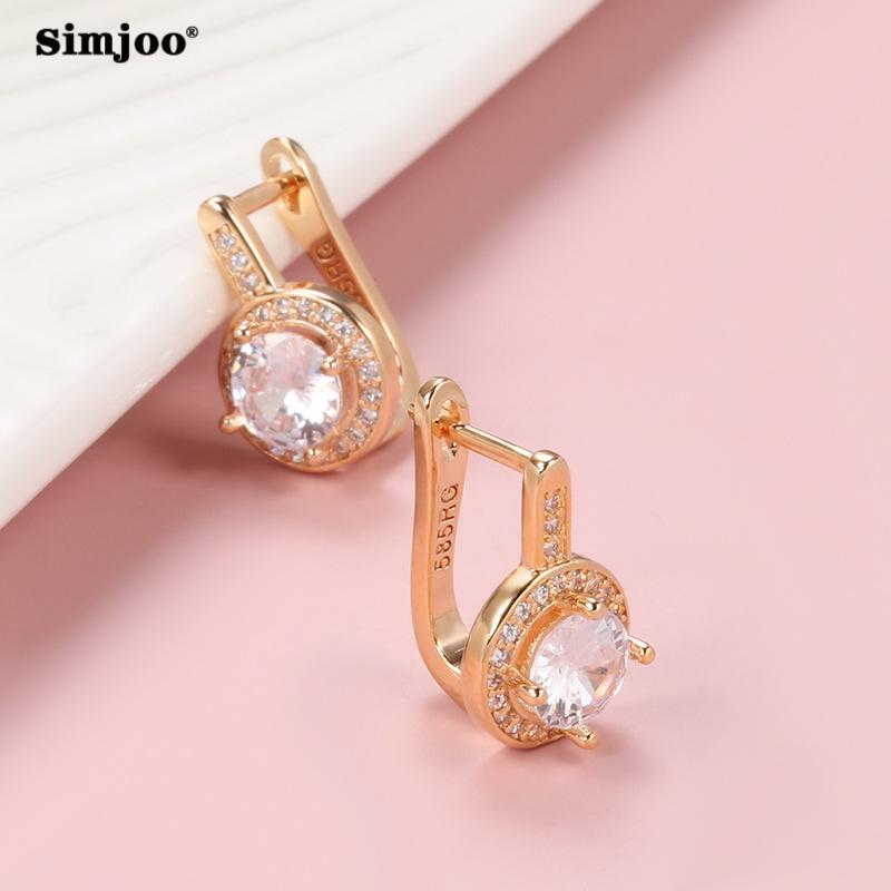 

SIMJOO Стильные серьги с цирконом Темпераментные серьги из розового золота