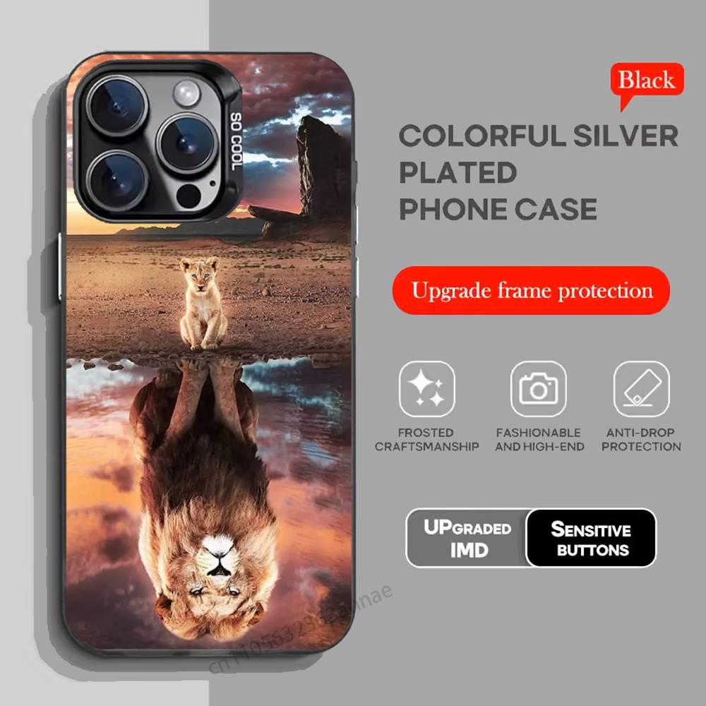 Lion Pattern Phone Case for iPhone 15 16 Pro Max  Air SE 11 13 Pro 14 Plus 12 11Pro 15Pro Max 16e Cover