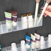 Transparent 3 Grid Wall Storage Box – Self Adhesive No Drill Organizer for Makeup Brushes, Lipstick, Pens, Perfume, Bathroom & Vanity Storage