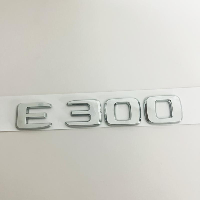 Black Silve Letters E200 E260 E300 E400 E220d E350e E300de 4Matic ABS Emblem for Mercedes Benz W213 Car Trunk Logo Sticker