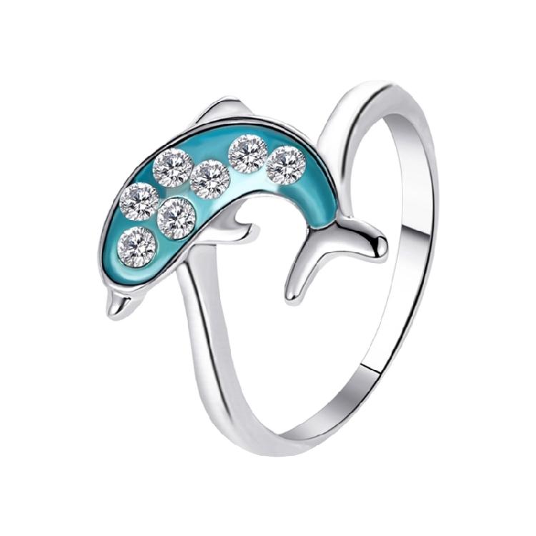 Blue Marine Animal Themed Rings Polished Interior Process Strong Wear