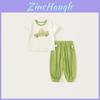 Childrens Cartoon Print Cotton Twopiece Summer Outfit For Kids Ages 3 To 8